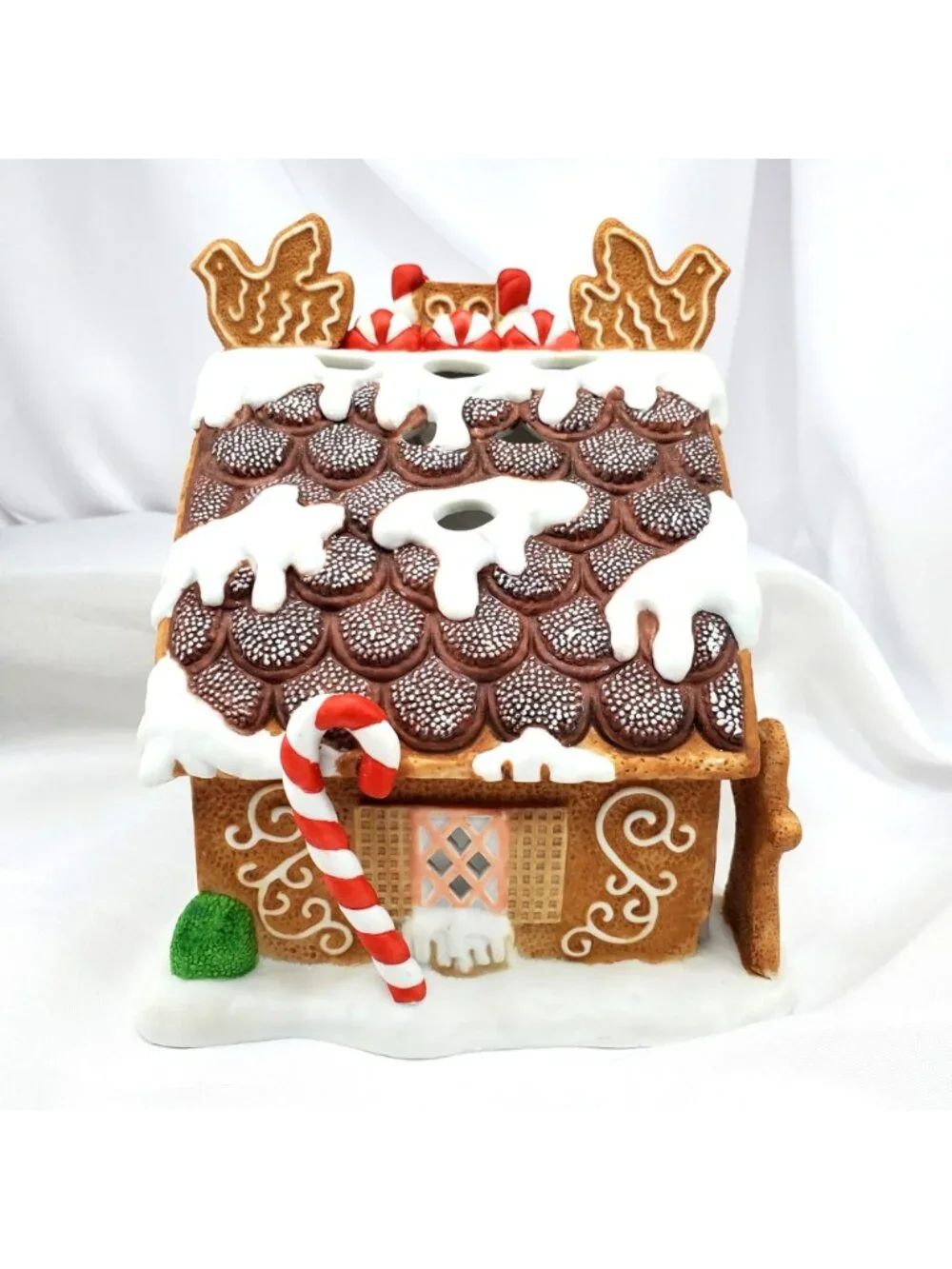 PartyLite P7304 Gingerbread House Tealight Candle Holder Christmas Decor
